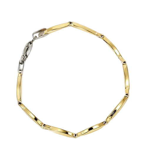 Sterling Silver & 10K Gold Two-Tone Ichthys Children's Bracelet