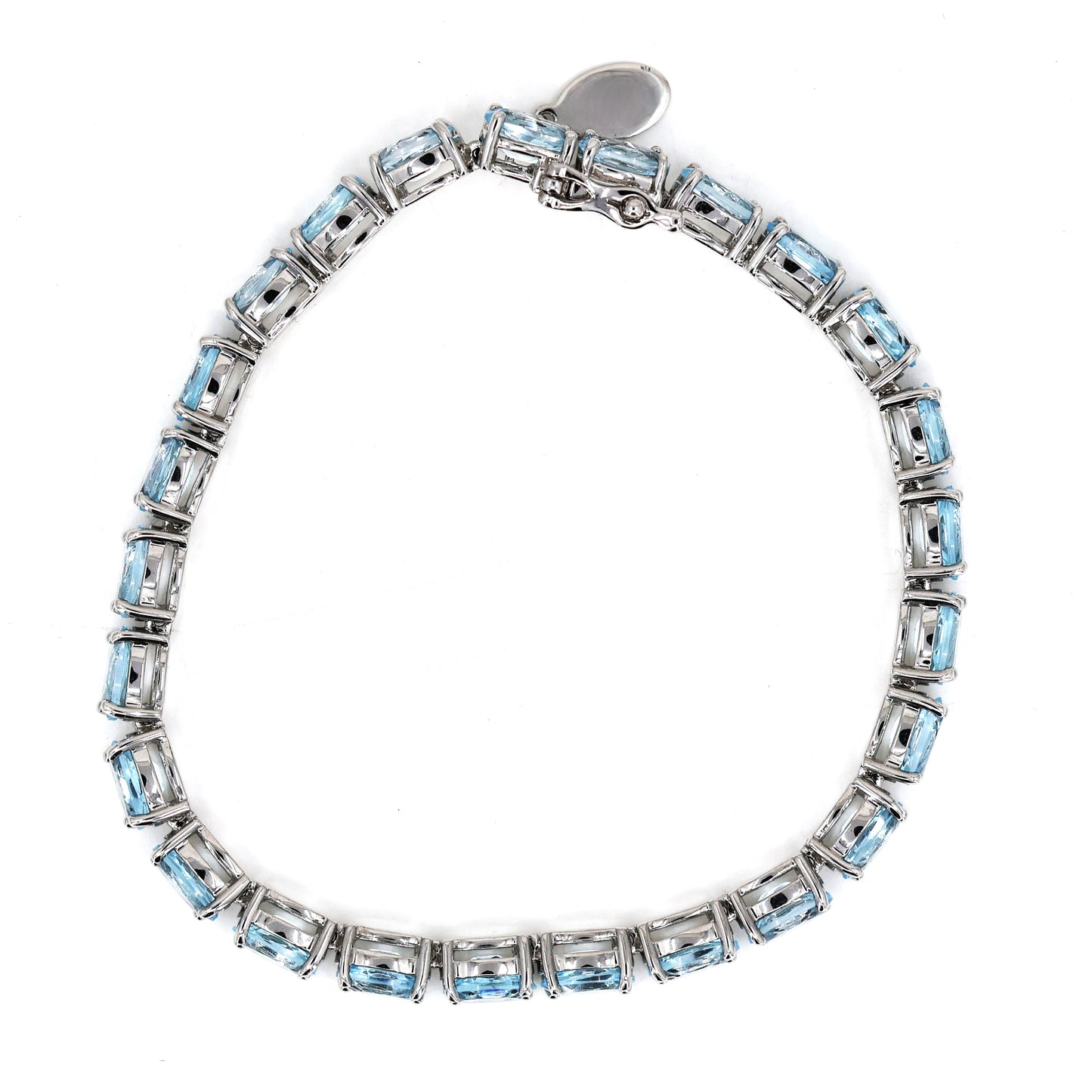 Sterling Silver 7" Blue Topaz Tennis Bracelet