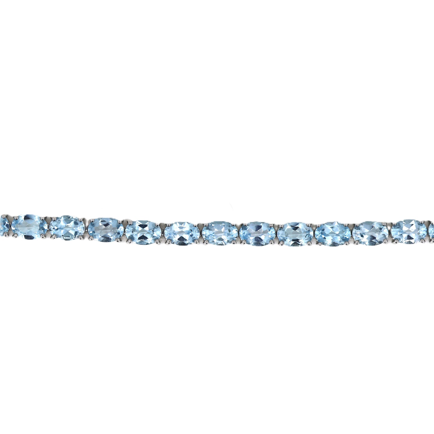 Sterling Silver 7" Blue Topaz Tennis Bracelet