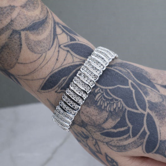 Sterling Silver 7.5" Prong Set Diamond Bracelet