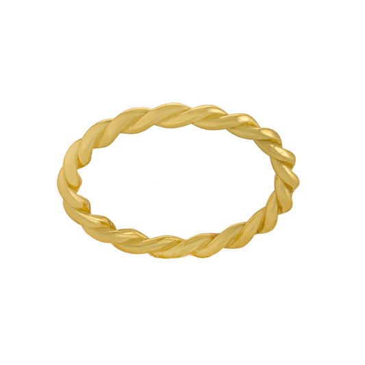 14K Gold Plated Twisted Band Ring