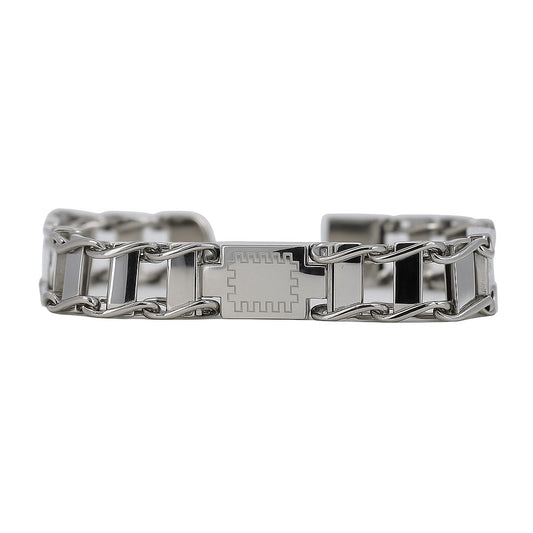 Stainless Steel High Polish Railroad Link 9" Bracelet