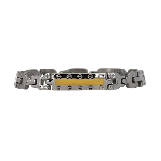 14K Gold Plating & Silver Plating Two-Tone 8.5" Bracelet