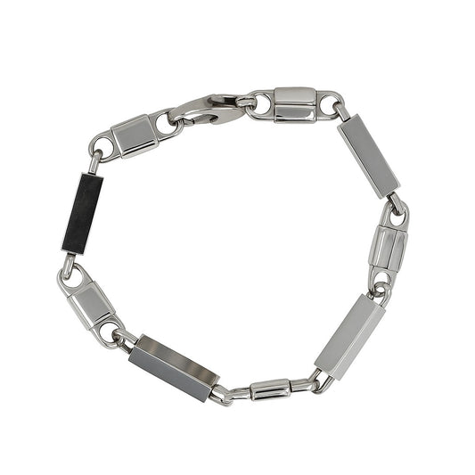 Stainless Steel High Polish Rectangle Link 9" Bracelet