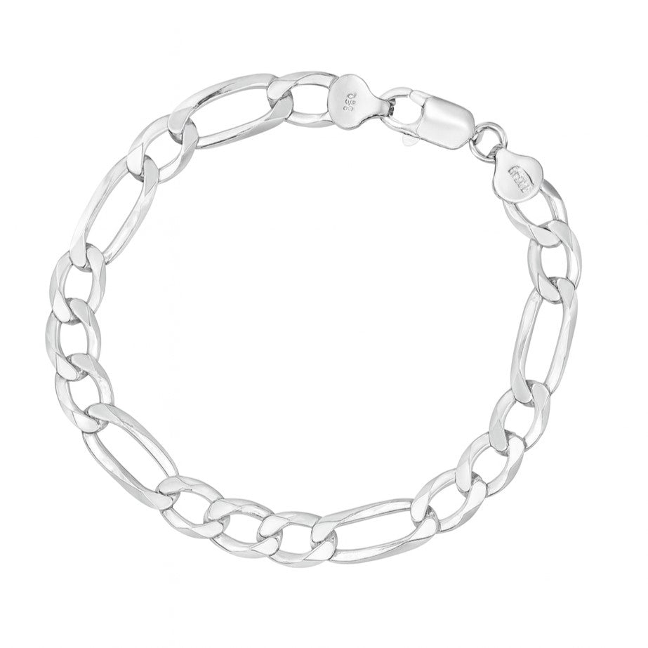 Sterling Silver 200 Gauge Figaro Link 8" Bracelet