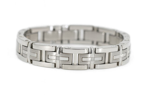 Stainless Steel Diamond Accent Bracelet