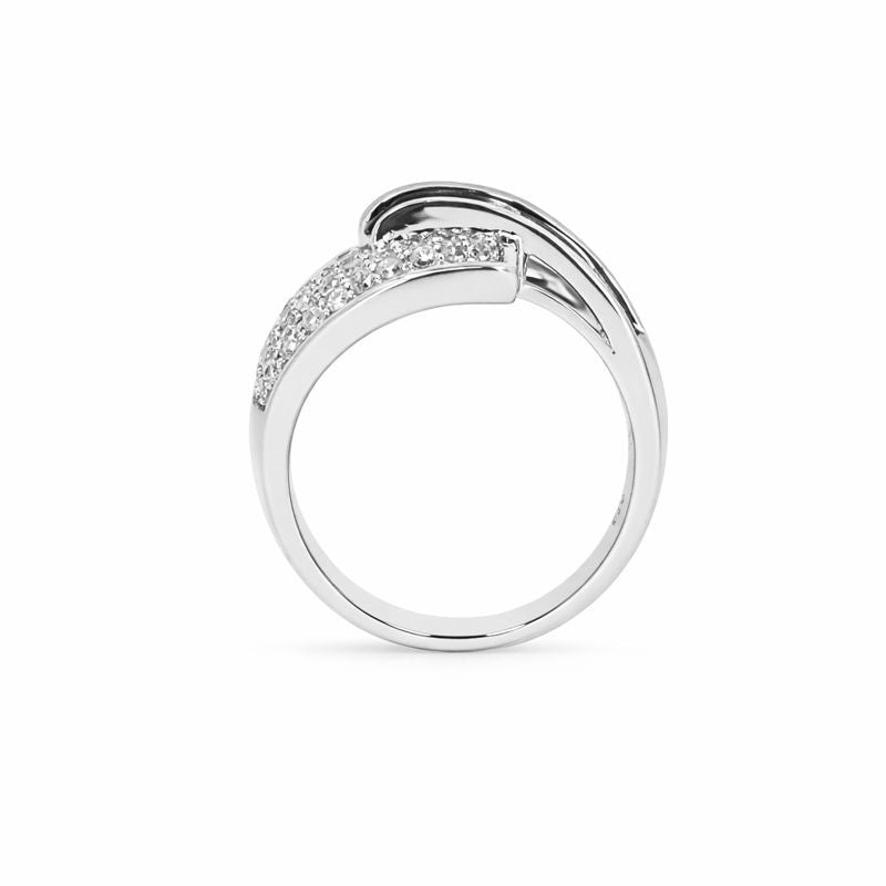 Sterling Silver Blue & White Diamond Ring