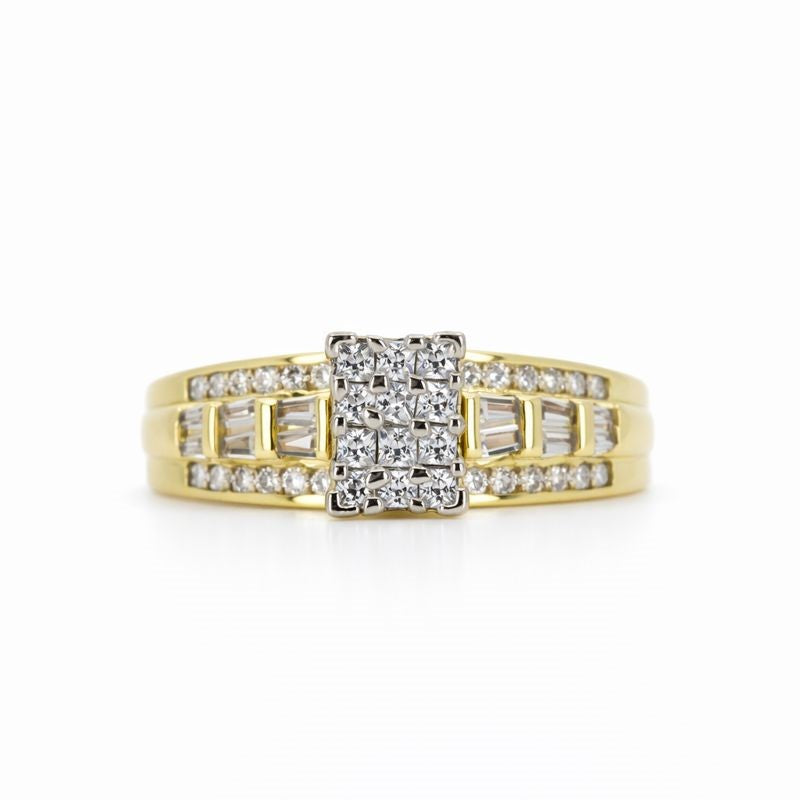 14K Gold Plated Prong-Set CZ Ring