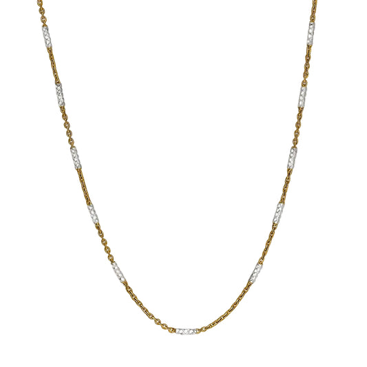 Gold Plated 1.4mm Diamond-Cut Barrel Link Chain