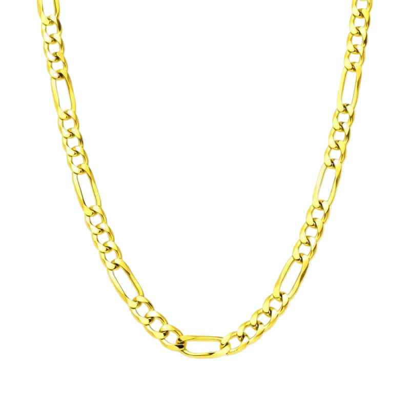 14K Gold-Plated 100 Gauge Figaro Link 24" Chain