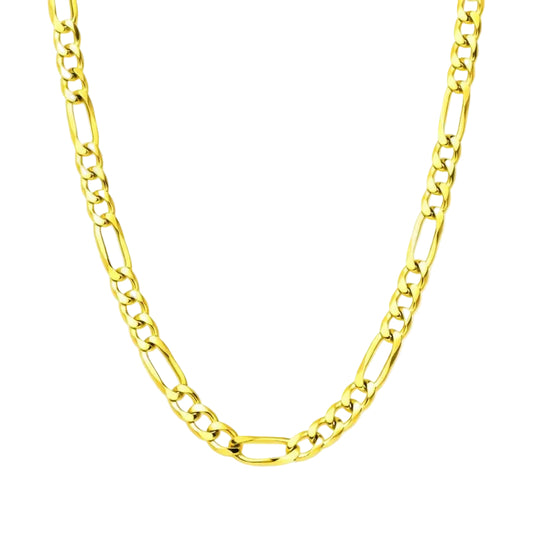 14K Gold-Plated 100 Gauge Figaro Link 24" Chain