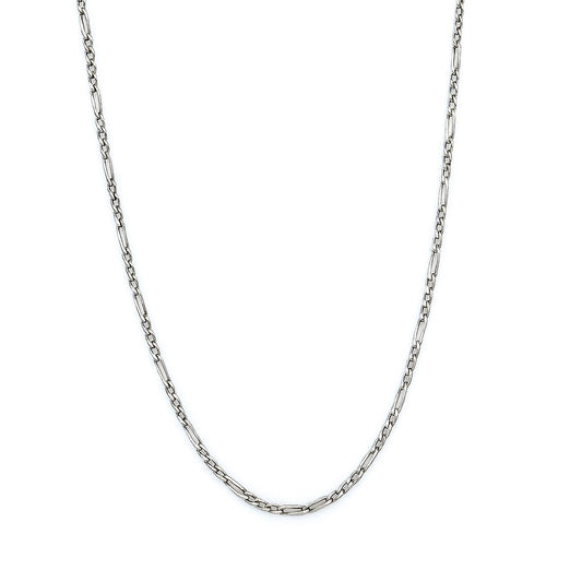 Sterling Silver 30 Gauge Figaro Link 24" Chain