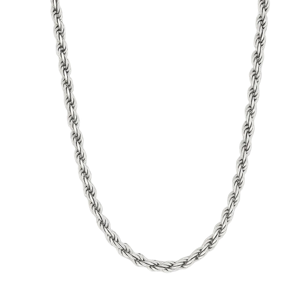 Sterling Silver 2.9mm Diamond-Cut Rope 18" Chain