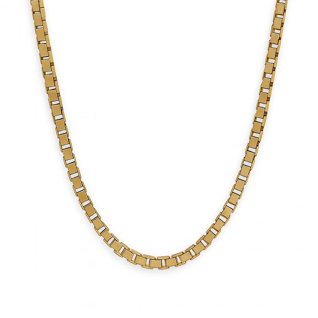 14K Gold Plated 3.0mm Box Link Chain