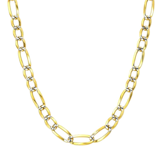 14K Gold-Plated 4.8mm Pavé Figaro Link 24" Chain