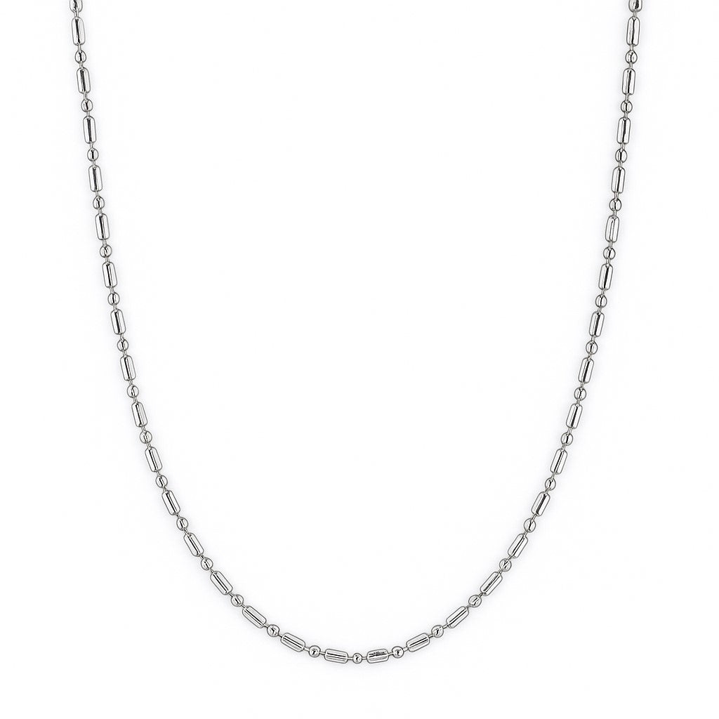 Sterling Silver 1.17mm Faceted Bead Link 18" Chain
