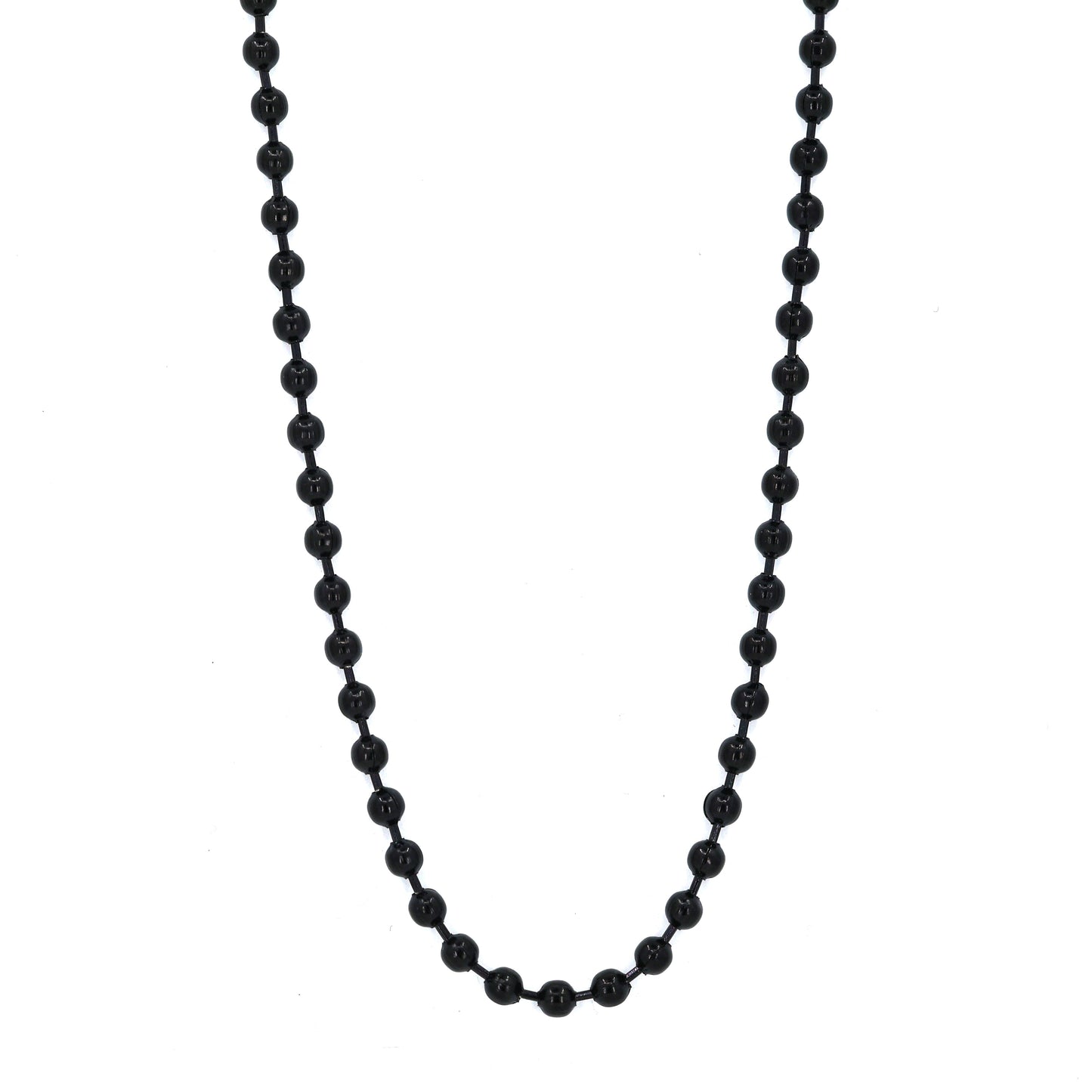 Black Rhodium Plated 2.4mm Bead Link Chain