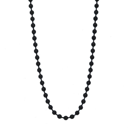 Black Rhodium Plated 2.4mm Bead Link Chain