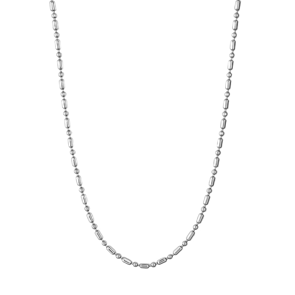 Sterling Silver 1.5mm Alternating Faceted Bead 20" Chain