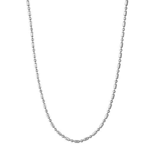 Sterling Silver 1.5mm Alternating Faceted Bead 20" Chain