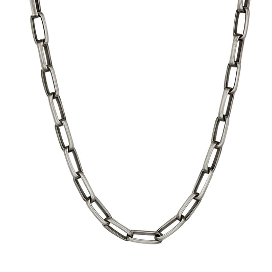 Oxidized Sterling Silver Cable Link Chain