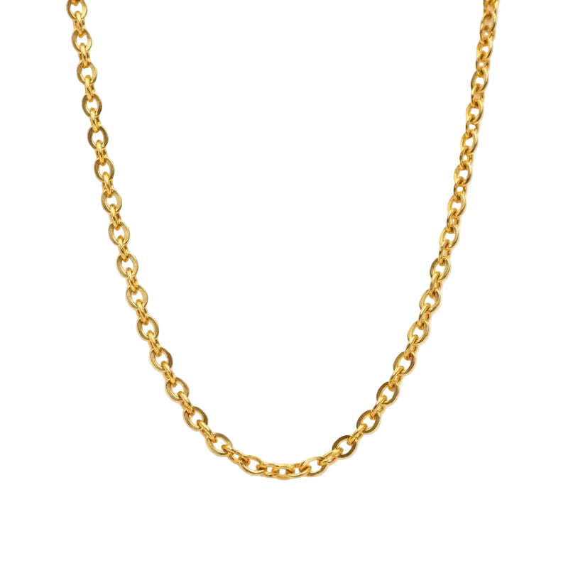 Yellow Gold Plated 2.3mm Cable Link 18" Chain