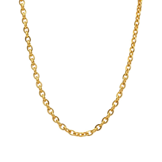 Yellow Gold Plated 2.3mm Cable Link 18" Chain