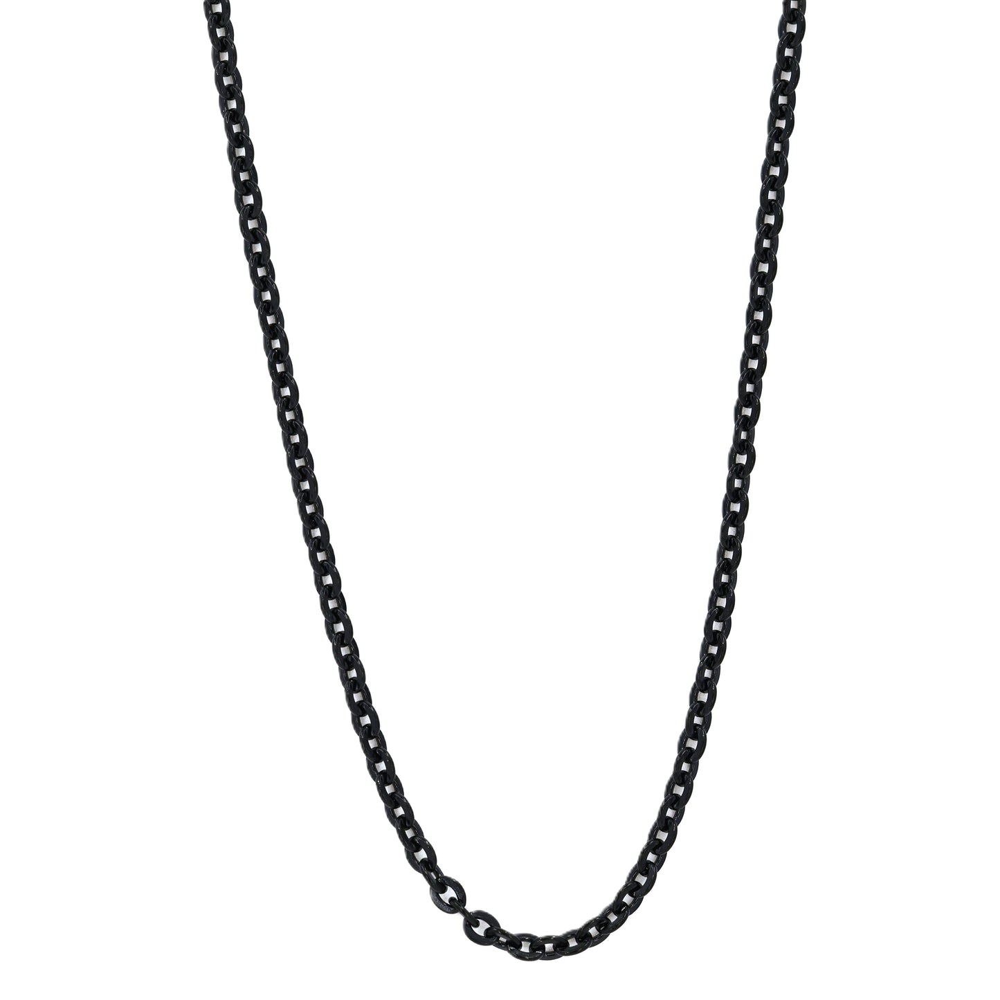 Black Rhodium Plated 2.3mm Cable Link Chain