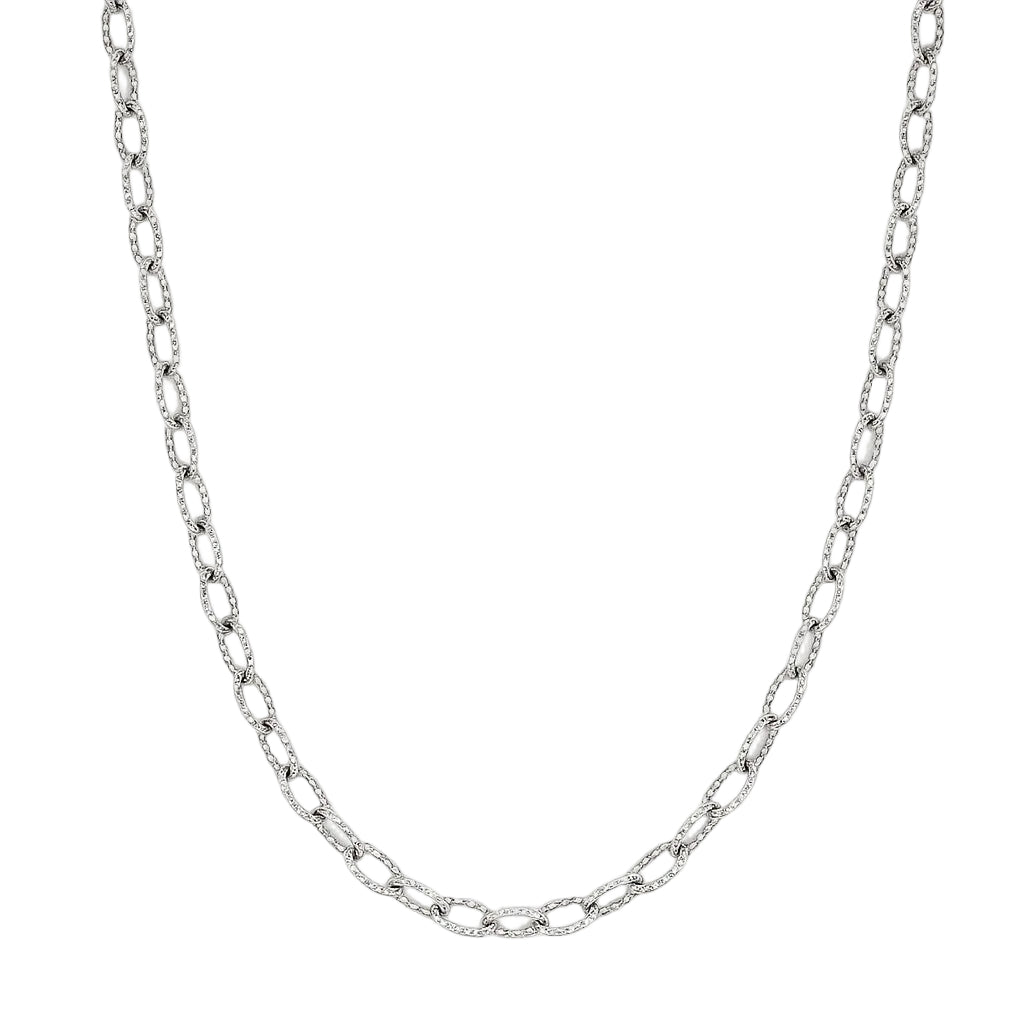 Sterling Silver 2.5mm Oval Rolo Link 18" Chain
