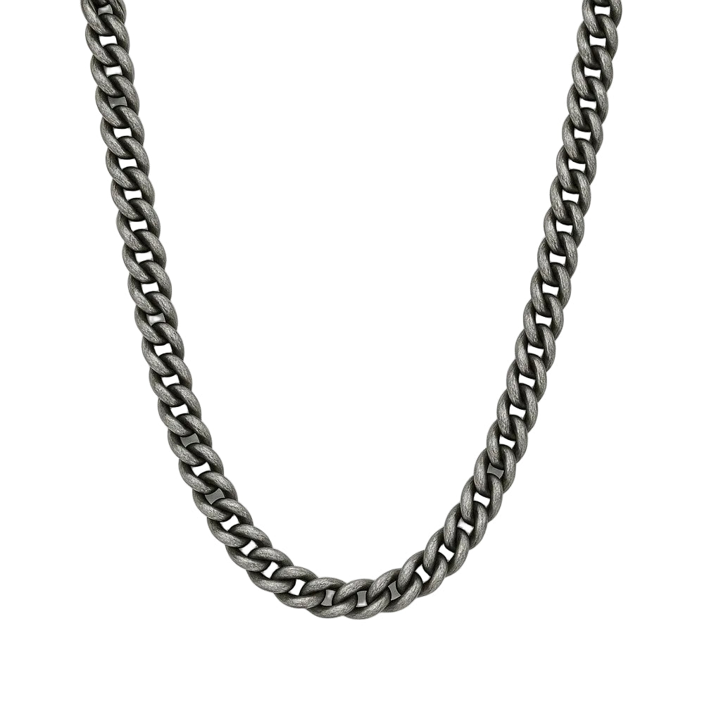 Stainless Steel 4mm Antiqued Curb Link 24" Chain