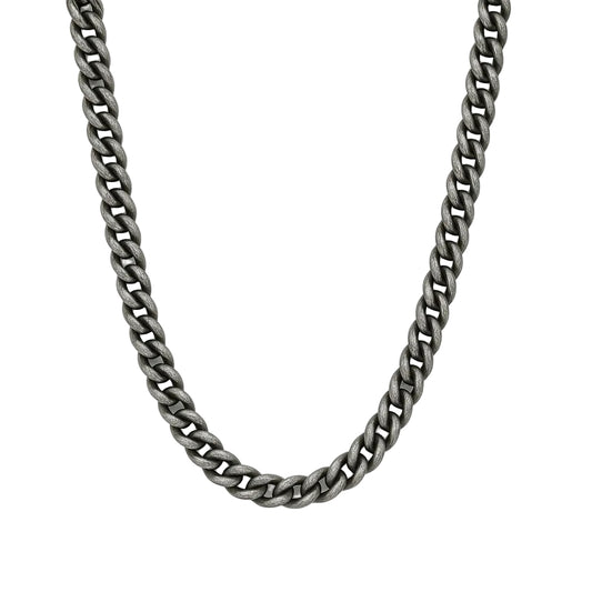 Stainless Steel 4mm Antiqued Curb Link 24" Chain