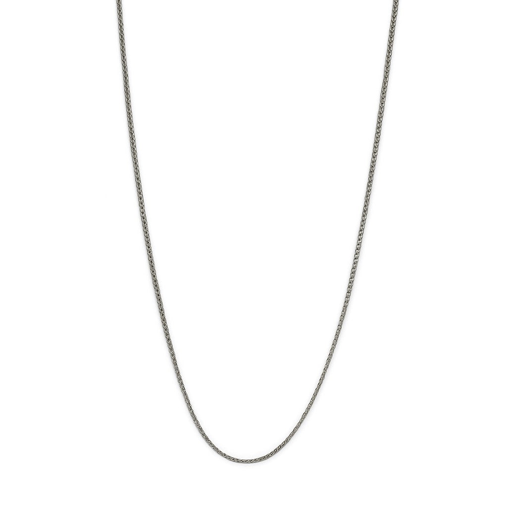 Rhodium Plated 20 Gauge Curb Link 16" Chain