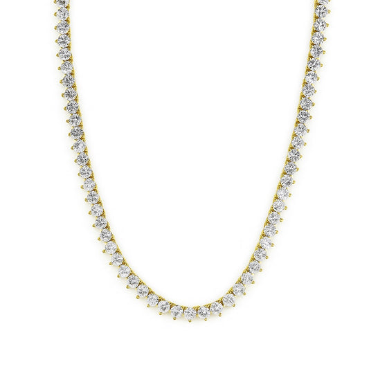 14K Gold Plated 3-Prong CZ Necklace