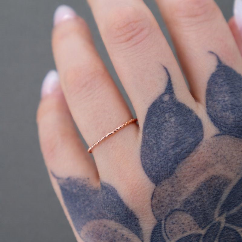 Rose Gold Plated Diamond Cut Band Ring
