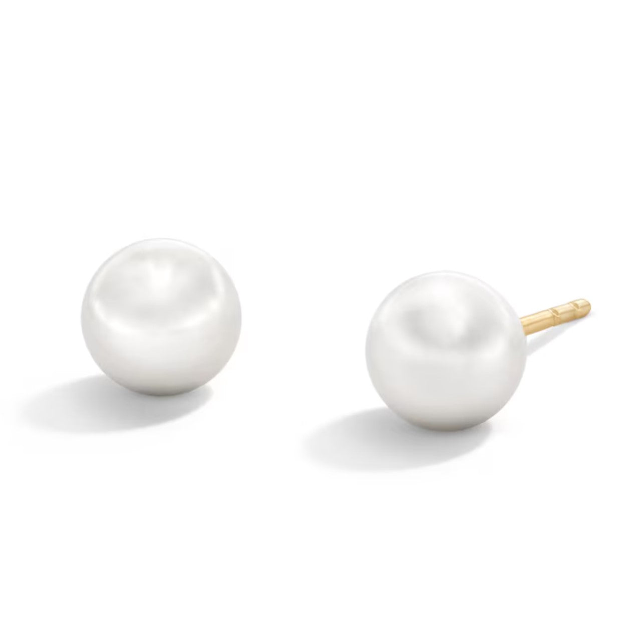 14K Yellow Gold Cultured Pearl Stud Earrings