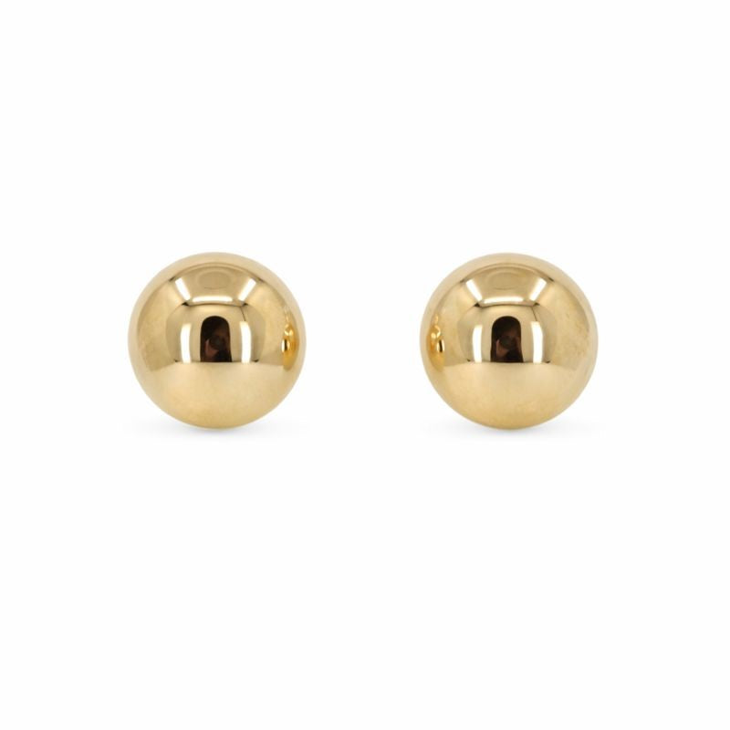 10K Gold Full Ball Stud Tension Back Earrings