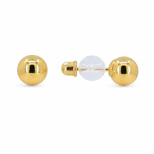 14K Yellow Gold Ball Stud Screw Back Earrings