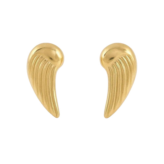 14K Yellow Gold Wing Stud Earrings