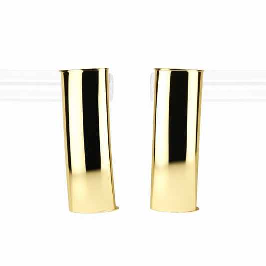 14K Yellow Gold Flat Bar Stud Earrings