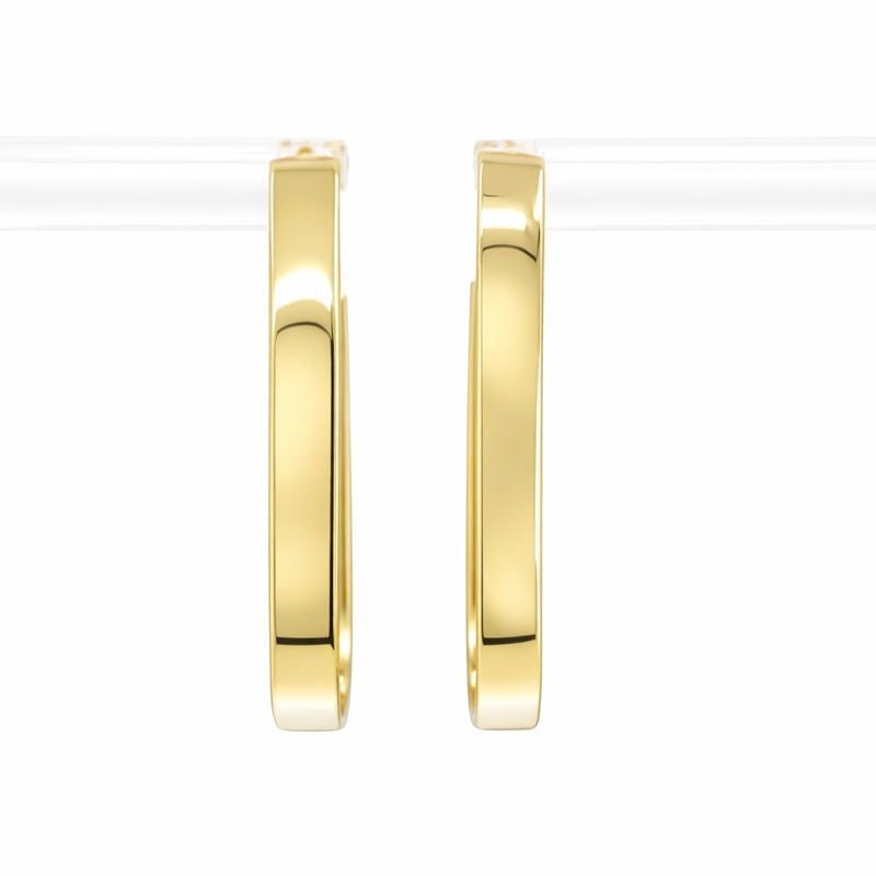 14K Yellow Gold Triangle Hoop Earrings
