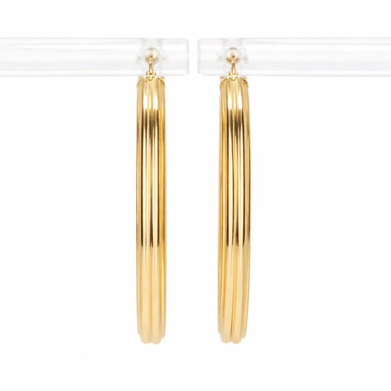 14K Yellow Gold Multi-Row Oval Hoops