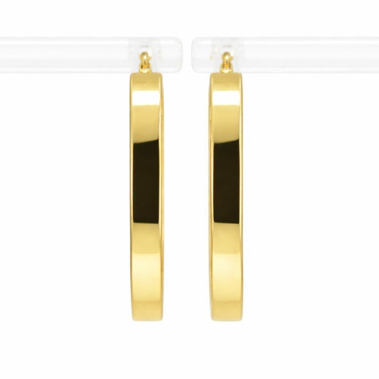 14K Yellow Gold Oval Hoop Earrings