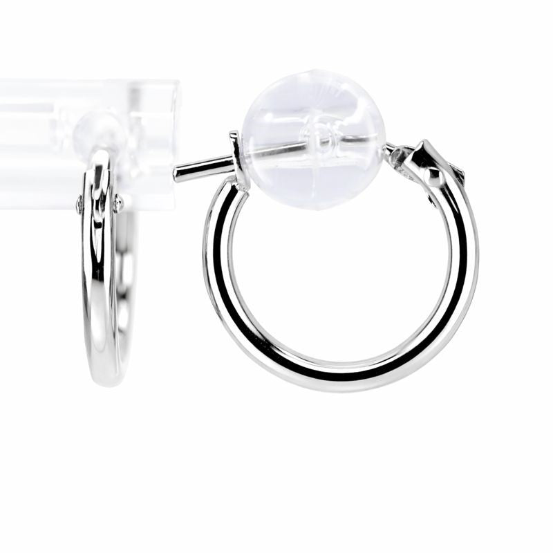 14K White Gold High Polish Hoop Earrings