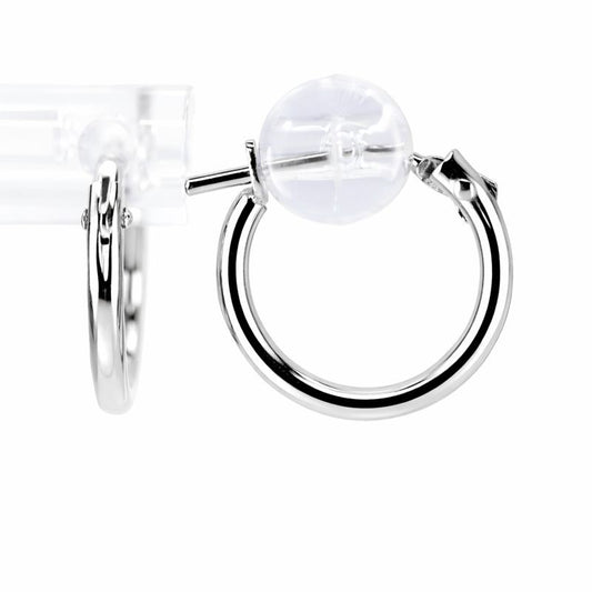 14K White Gold High Polish Hoop Earrings