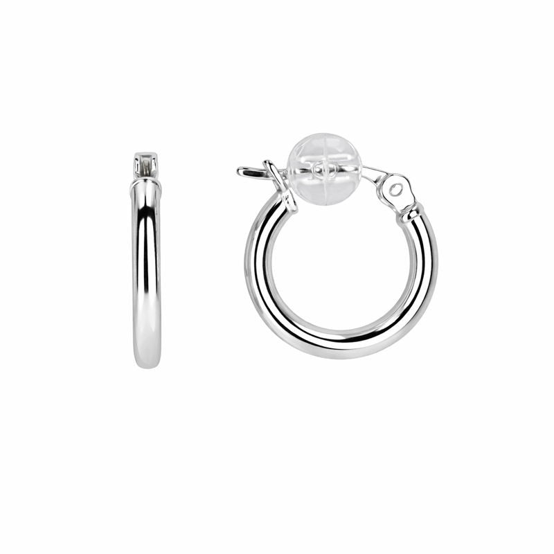 Sterling Silver High Polish 2mm Hoop Earrings