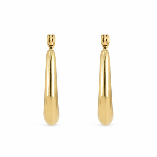 14K Yellow Gold High Polish Oval Hoops