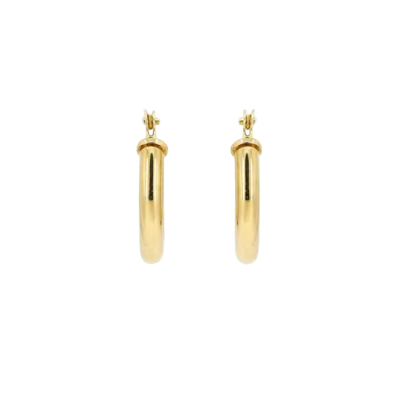 14K Gold High Polish 2mm Hoop Earrings