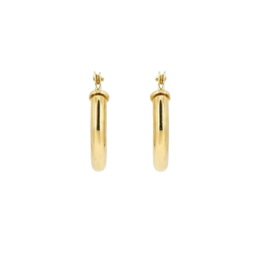 14K Gold High Polish 2mm Hoop Earrings