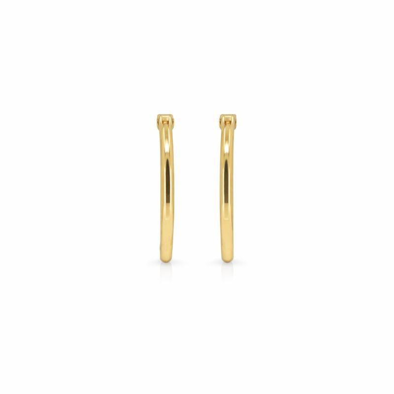 14K Yellow Gold High Polish Hoop Earrings
