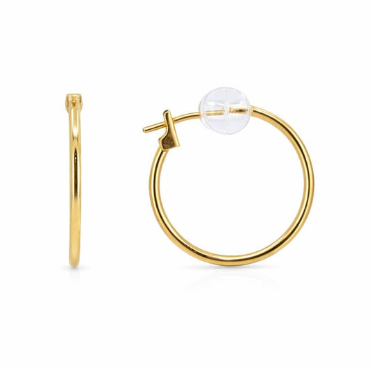 14K Yellow Gold High Polish Hoop Earrings